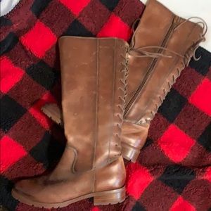 Beautiful brown leather Söfft lace up heel boots